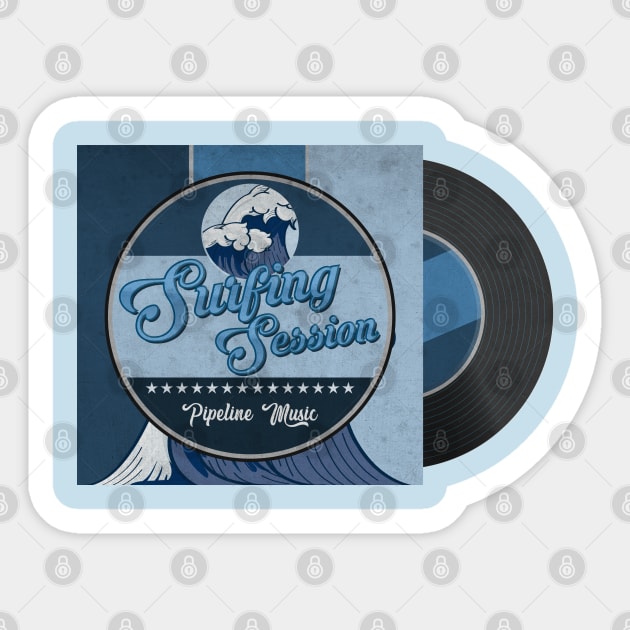 Vintage Surfing LP Sticker by CTShirts